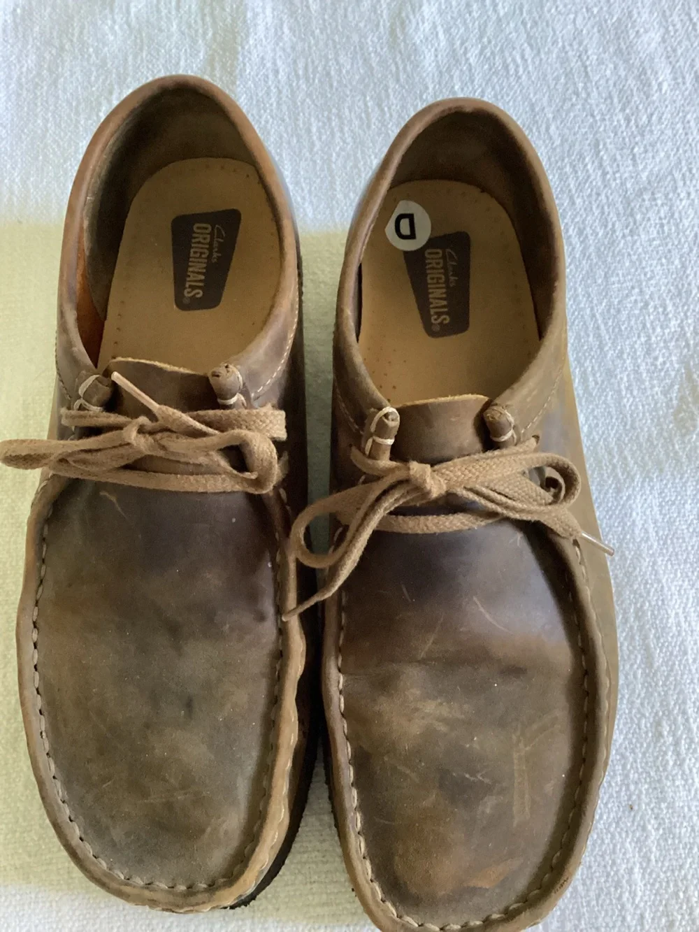 Clarks Wallabee Boots Chukka Low Beeswax Leather Men Size 9.5